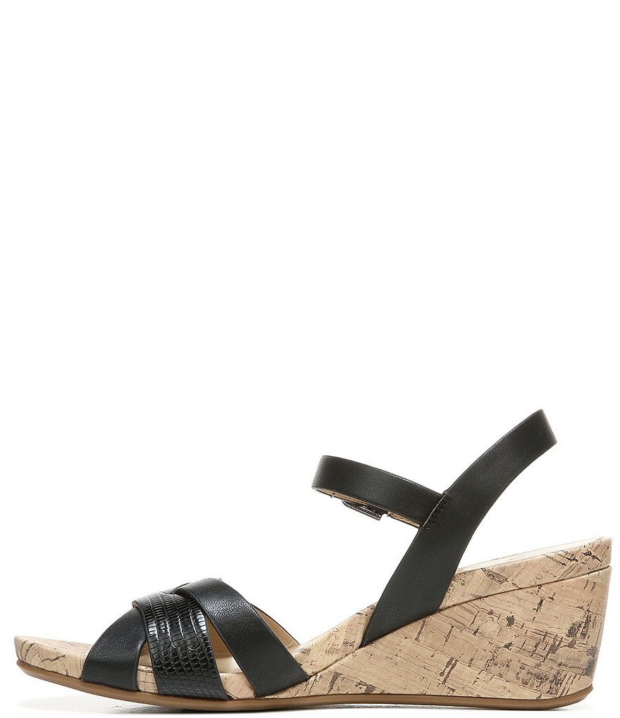 Naturalizer Adelina Snake Print Ankle Strap Wedge Sandals