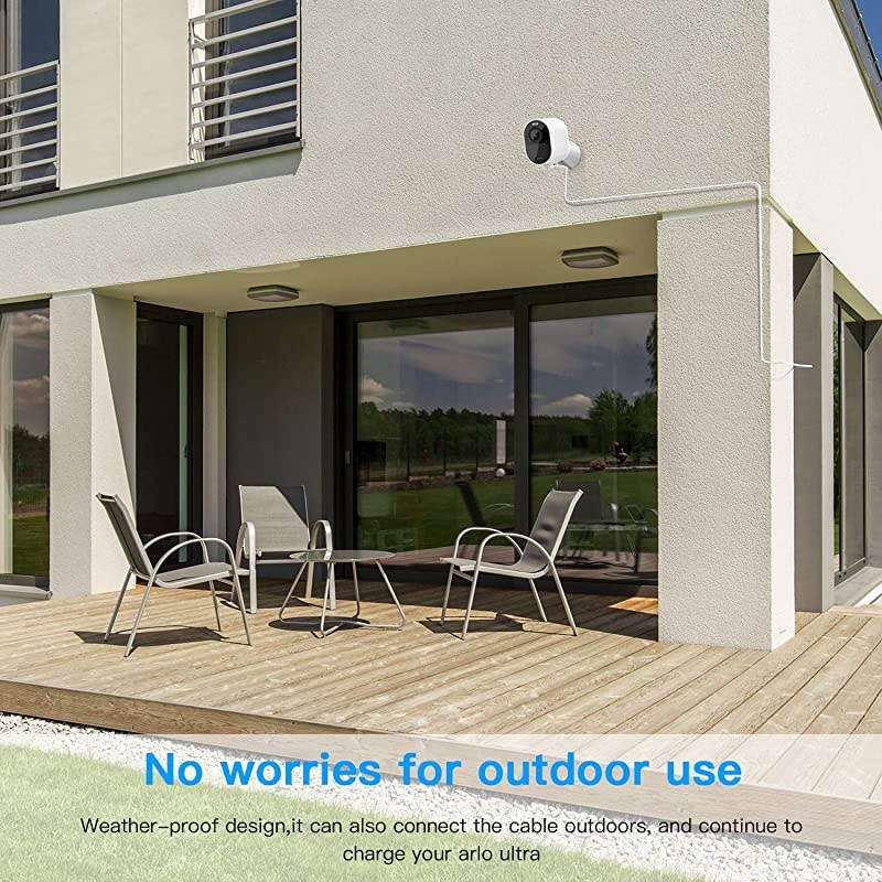 30ft Charging Cable for Arlo Pro 3 and Arlo Ultra -  Outdoor Magnetic Power Cord Uninterrupted Power for Arlo Pro 3 and Arlo Ultra, NOT for Arlo Pro 3 Floodlight (2 Pack)