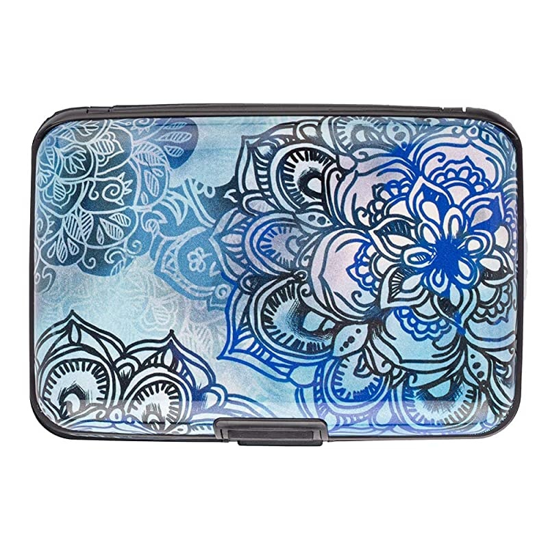 RFID Blocking Business Card Holder Card Organizer Credit Card Protector Aluminum ID Case Slim Metal Wallet for Women or Men (Black)