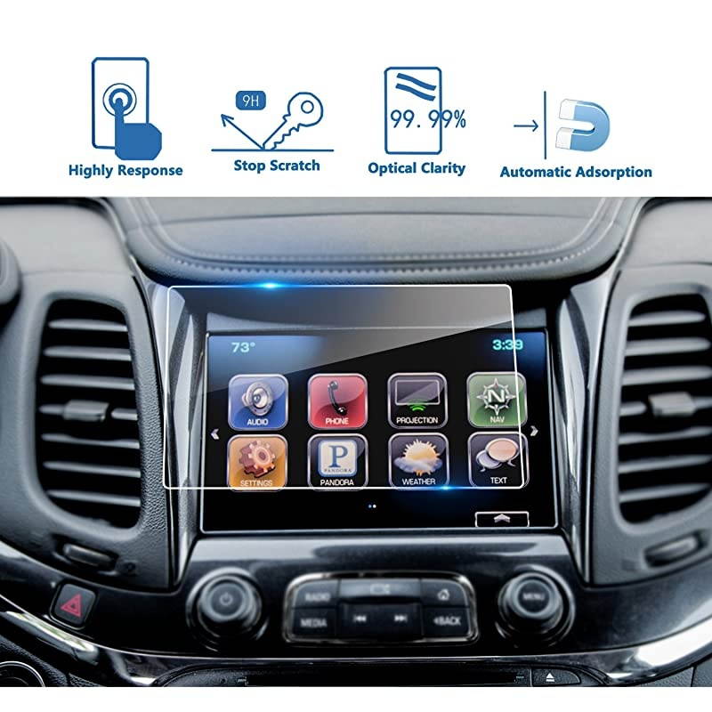 Car Navigation Screen Protector for 20142018 Impala 8 Inch MyLinkTempered Glass 9H Hardness Car Infotainment Stereo Display Center Touchscreen Protective Film