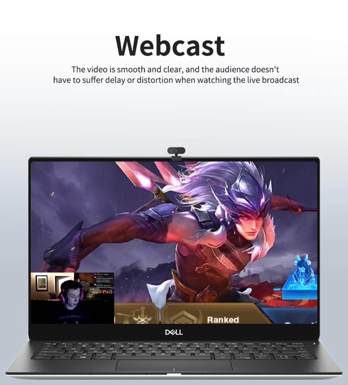 Webcam with Microphone, Web Cameras for Computers, USB PC Desktop Teaching Camera, Wide Angle Live Streaming 1080P HD Web Cam for OBS Xbox XSplit Skype Facebook, Compatible for Laptop Mac OS Windows