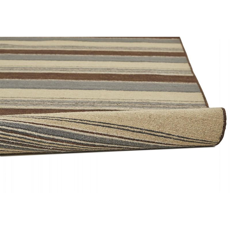 2'6"x8' Runner Hand Made Woven Stripe Wool Runner Brown - Feizy