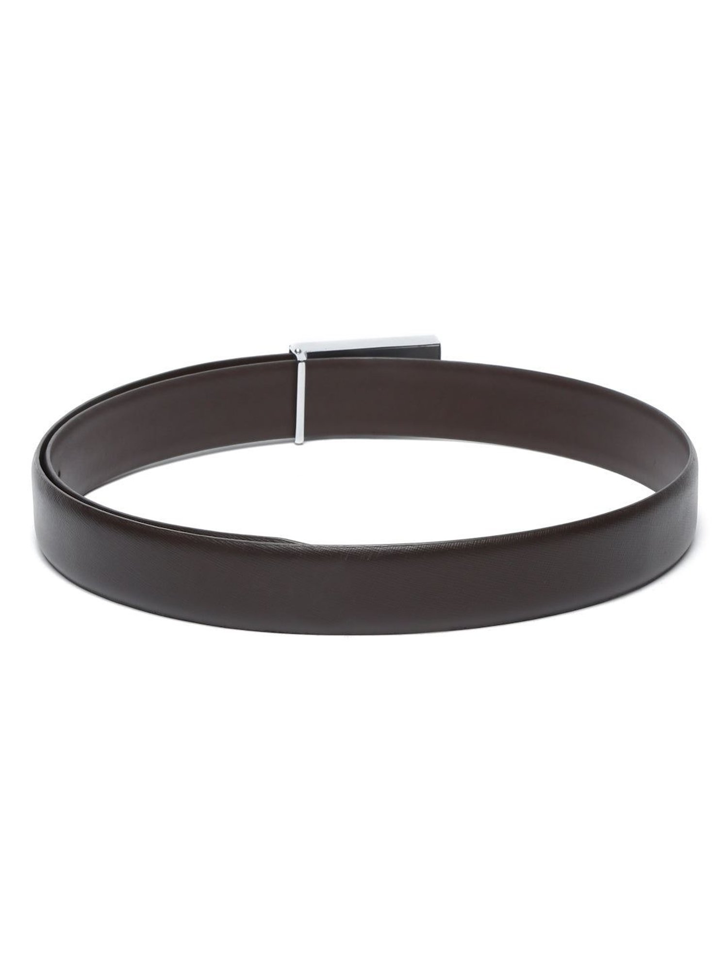 Louis Stitch Brown Textured Leather Formal Belt for Men
