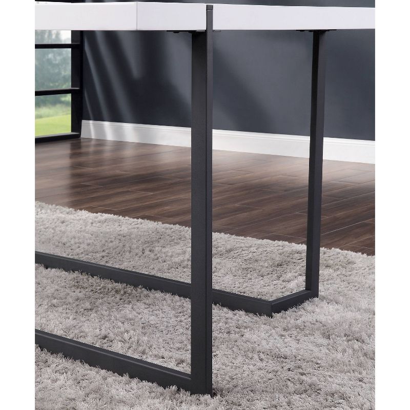 7pc Mcguffey Contemporary Dining Table Dining Set White/Black/Ivory - miBasics