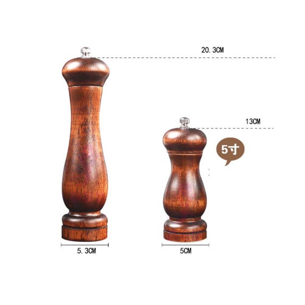 1pc Manual Wooden Pepper Grinder Pepper Mill Salt Container Kitchen Gadget for Home (5 Inches Brown)