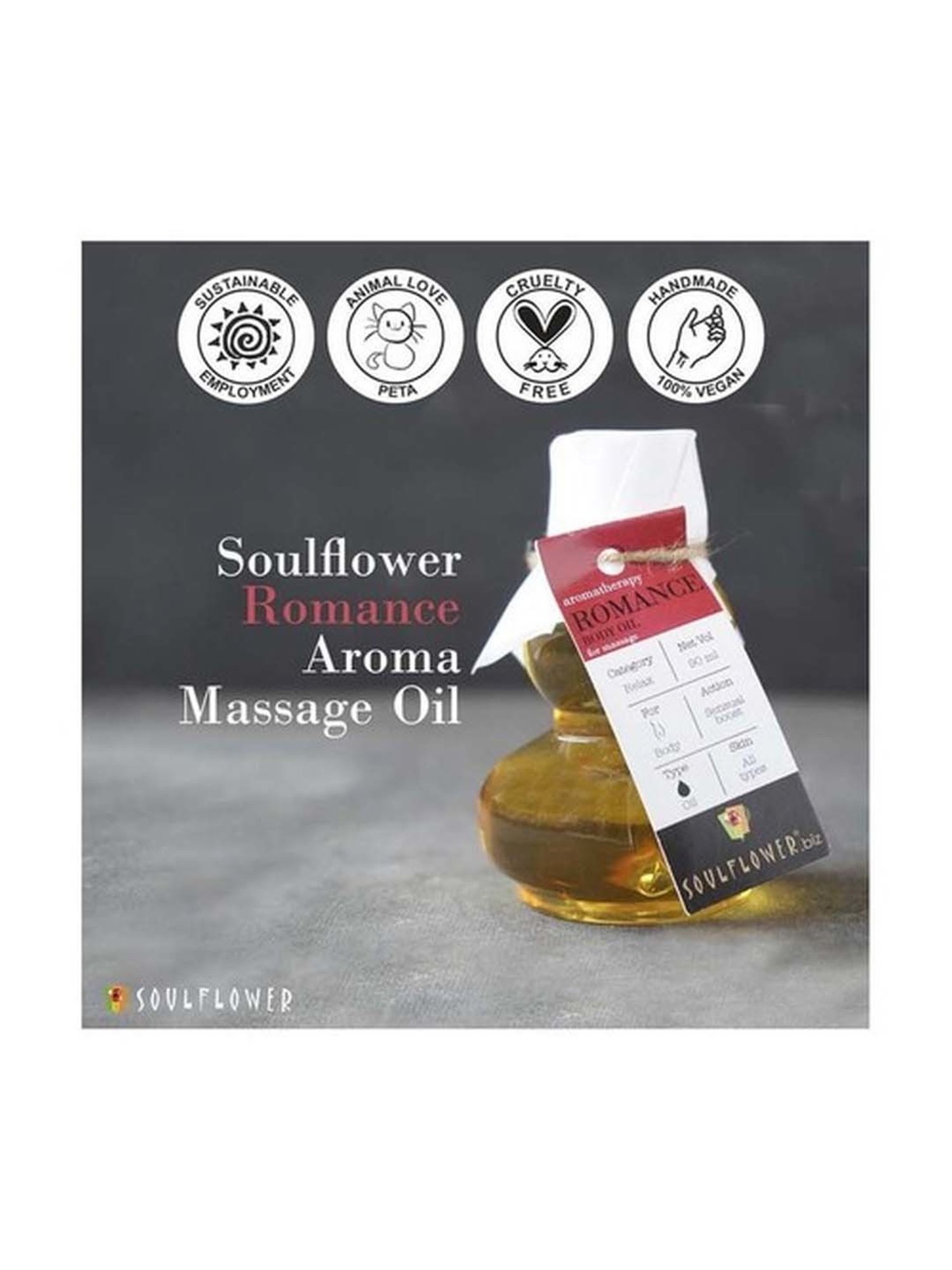 Soulflower Romance Aroma Massage Oil - 90 ml