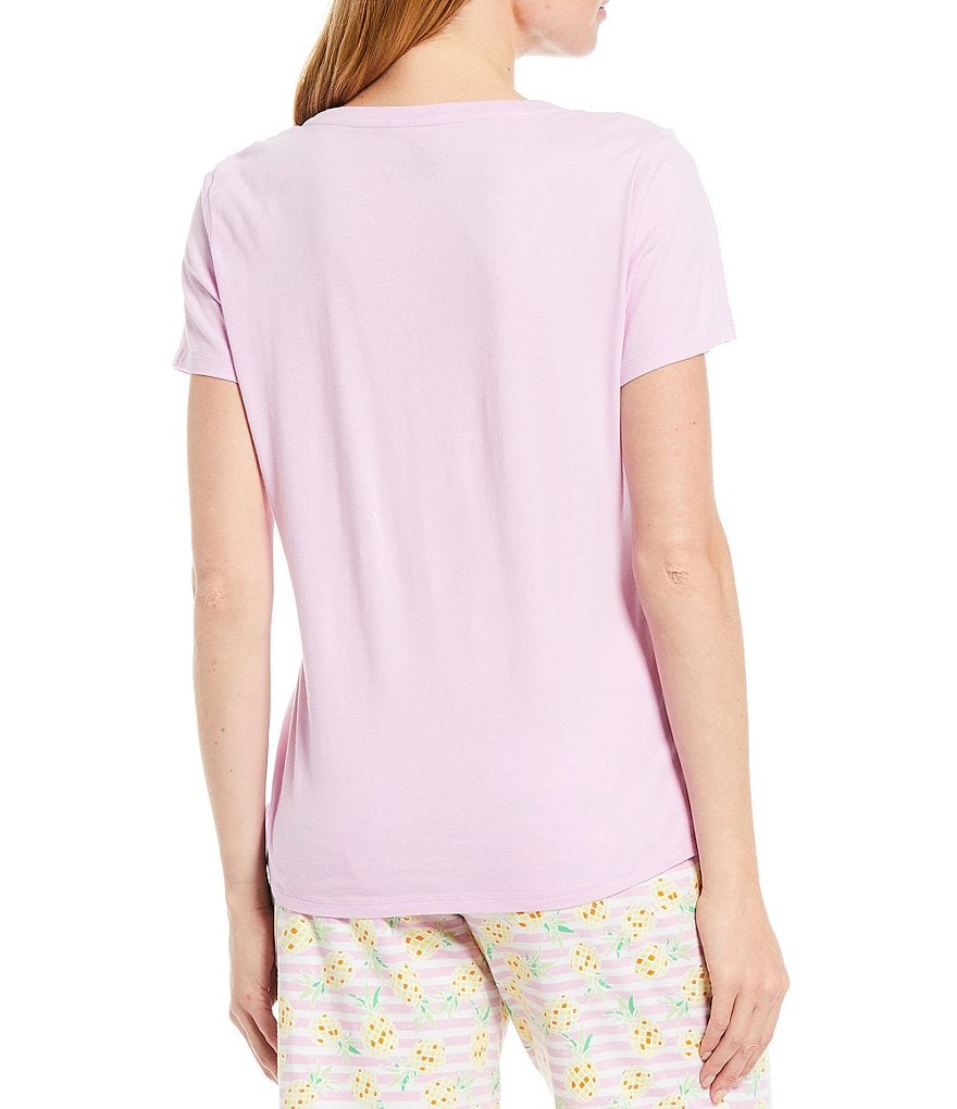 Sleep Sense Pineapple Pocket Jersey Knit Sleep Tee