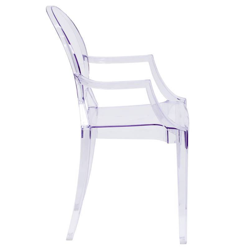 Riverstone Furniture Collection Leather Stacking Side Chair Clear