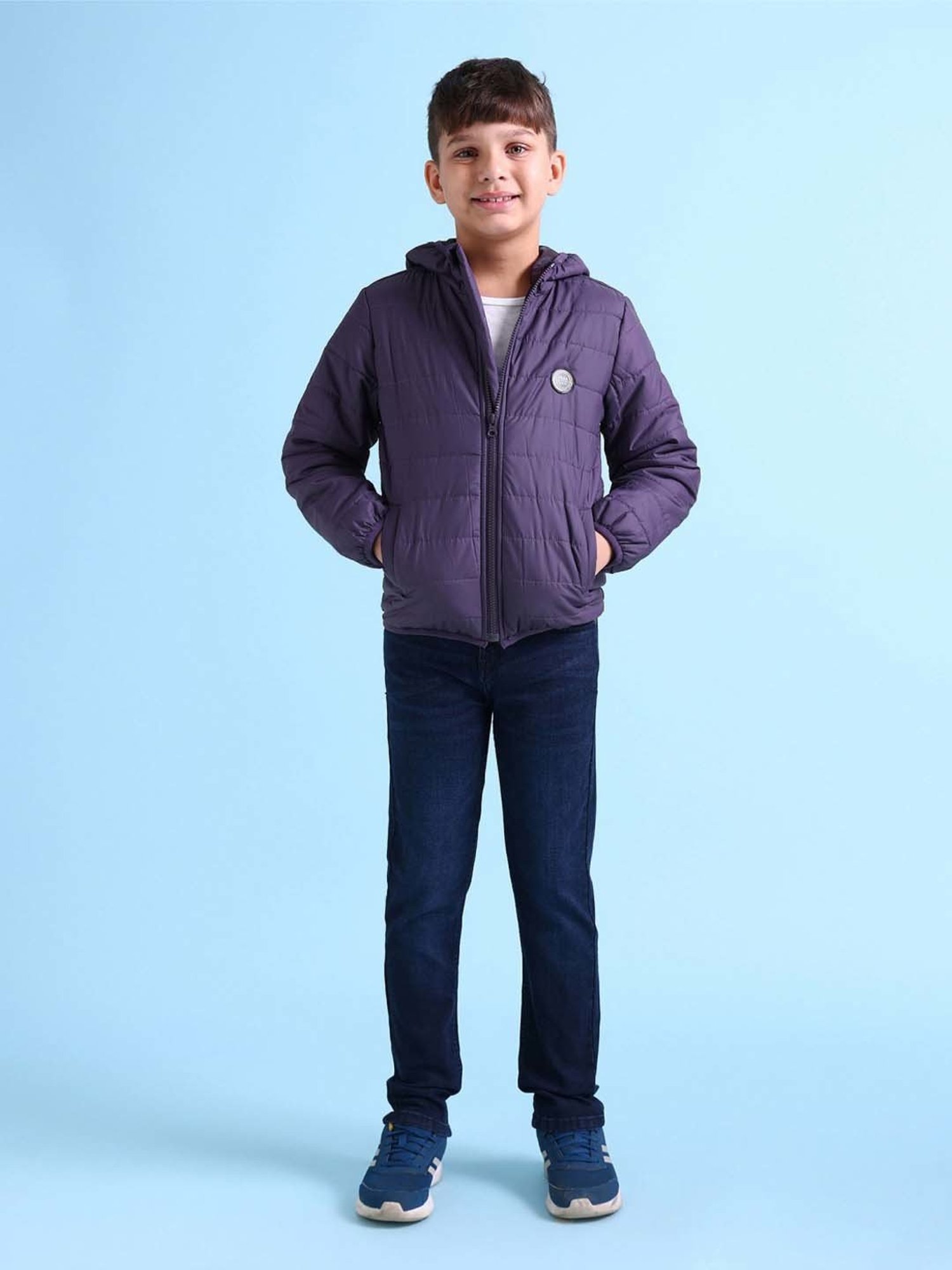 U.S. Polo Assn. Kids Purple Solid Full Sleeves Puffer Jacket