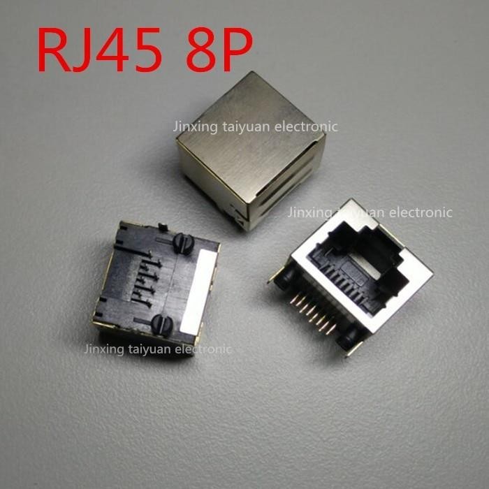 High quality 5pcs/Lot RJ45 Connector RJ45 Socket 8Pin PCB Mounting Network Adapter For Ethernet Network Data Transfer IC ...