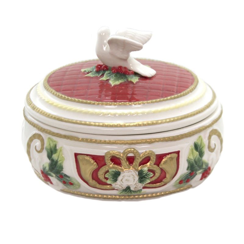 Tabletop 4.25" Christmas Fantasia Box Dove Holly Candy Cosmos Gifts Corp.  -  Serving Bowls
