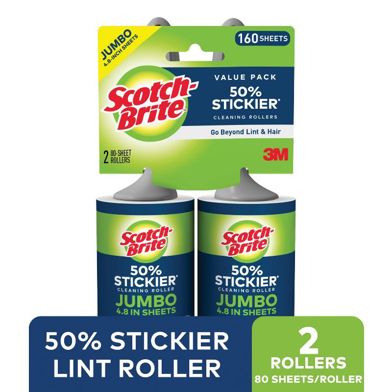 Scotch- Brite Extra Large Lint Rollers - 2pk, 80 Sheets
