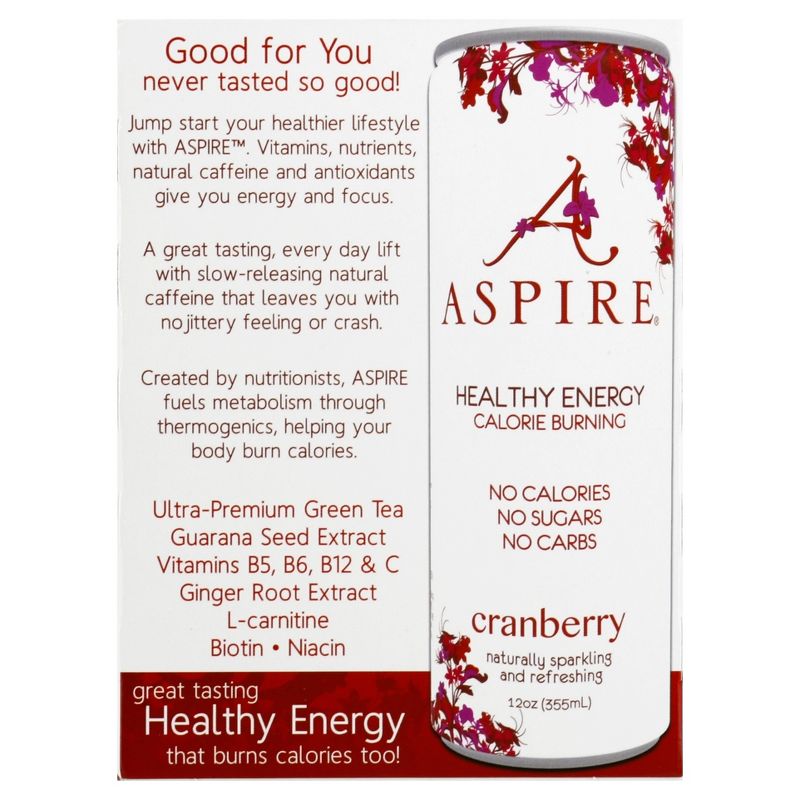 Aspire Healthy Energy Cranberry - 4pk/12 fl oz Cans