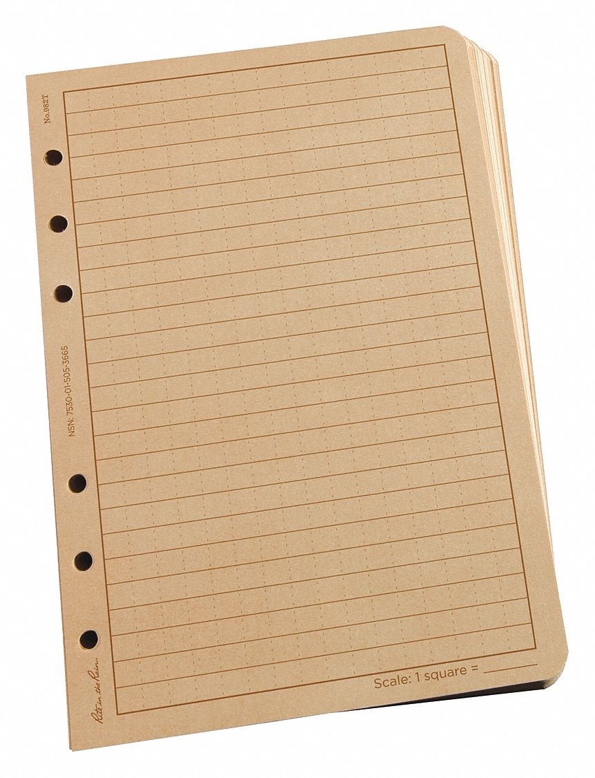 Loose Leaf Paper,4-5/8 x 7,Tan,PK100 RITE IN THE RAIN 982T
