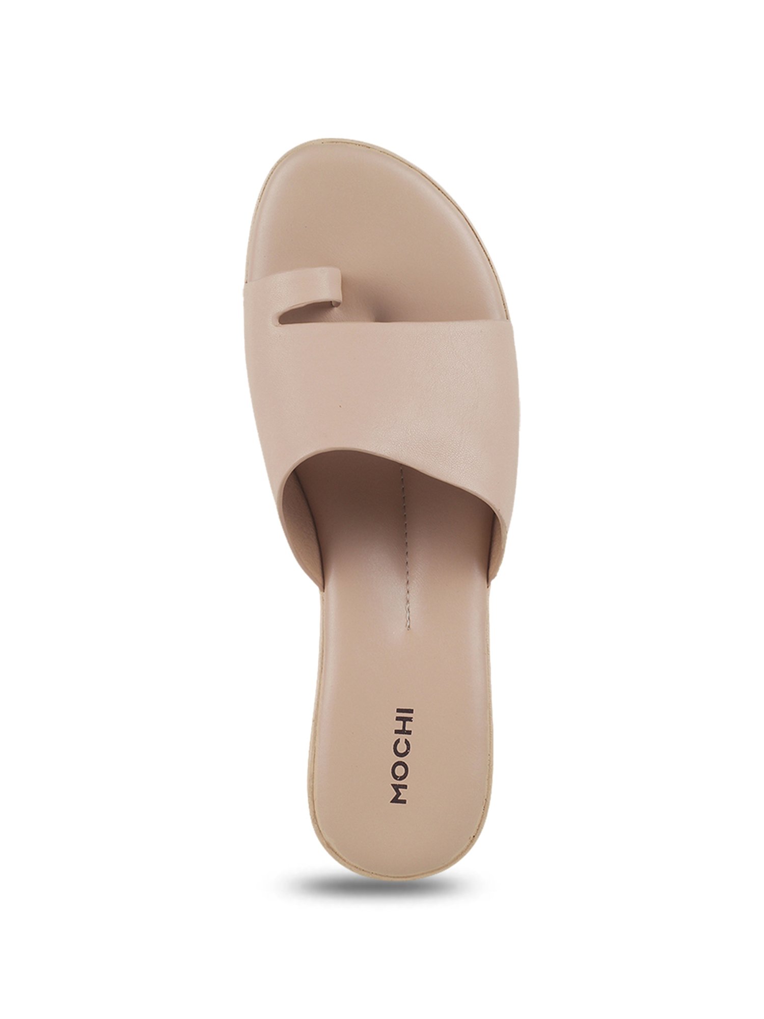 Mochi Women's Nude Toe Ring Wedges