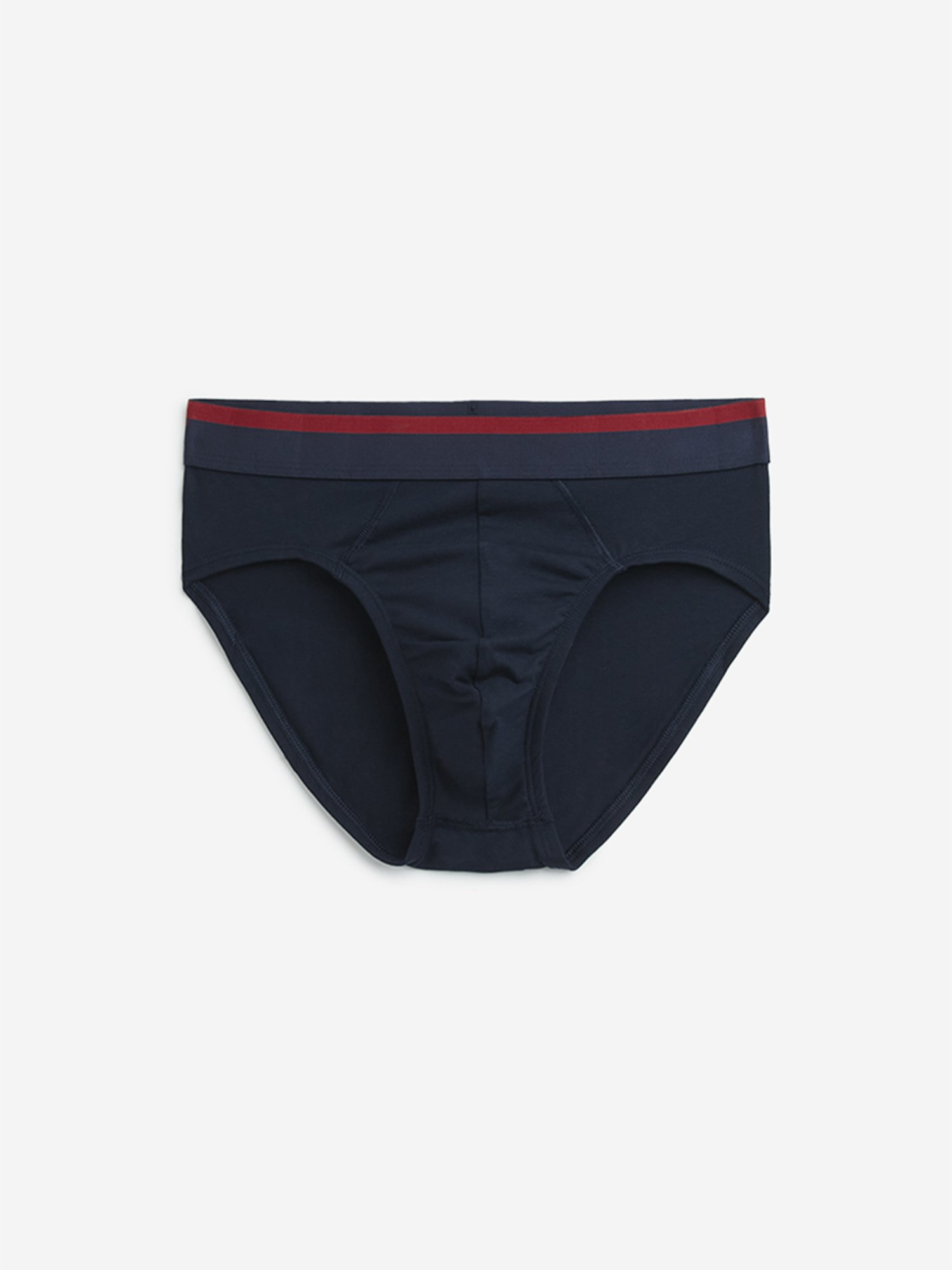 WES Lounge by Westside Red Solid Cotton Blend Briefs - Pack of 3