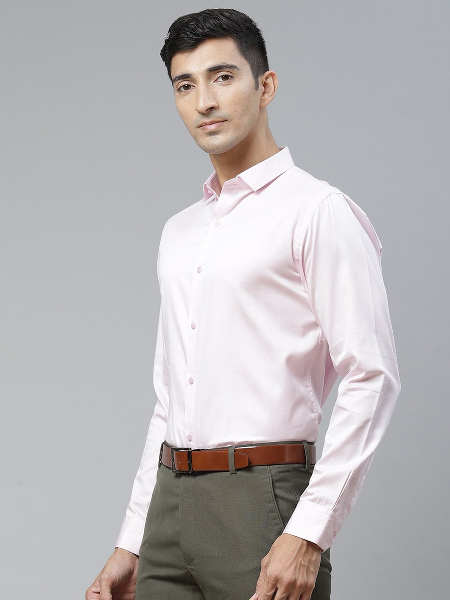 ManQ Pink Slim Fit Shirt
