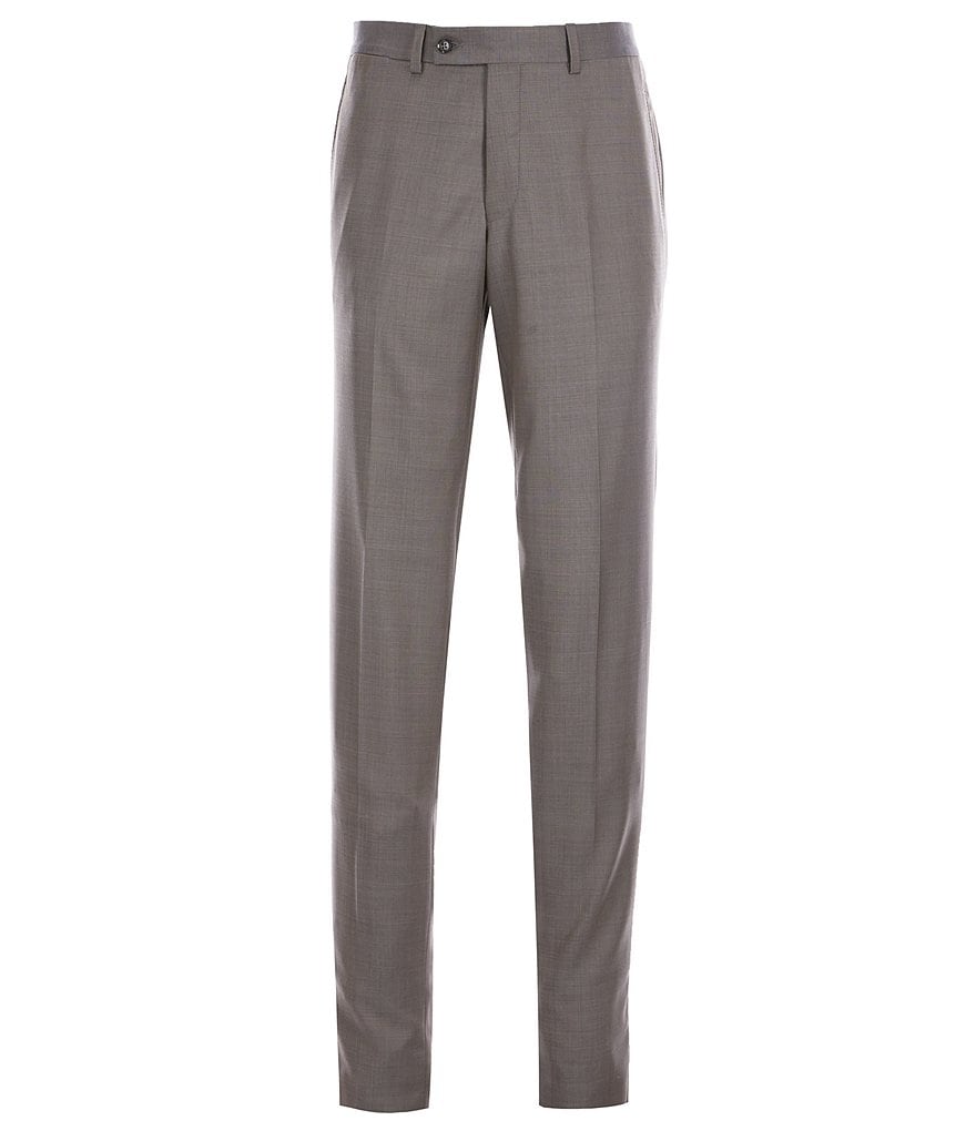 Hart Schaffner Marx Plaid Flat-Front Trouser Pants