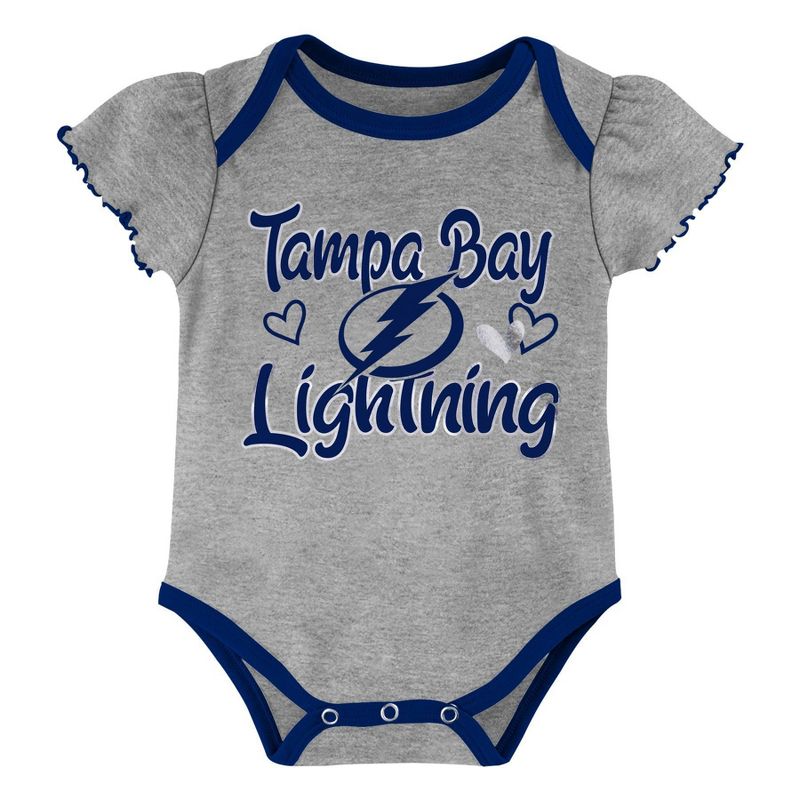 NHL Tampa Bay Lightning Girls' Winning Goal Bodysuit Set 3pk - 3-6M