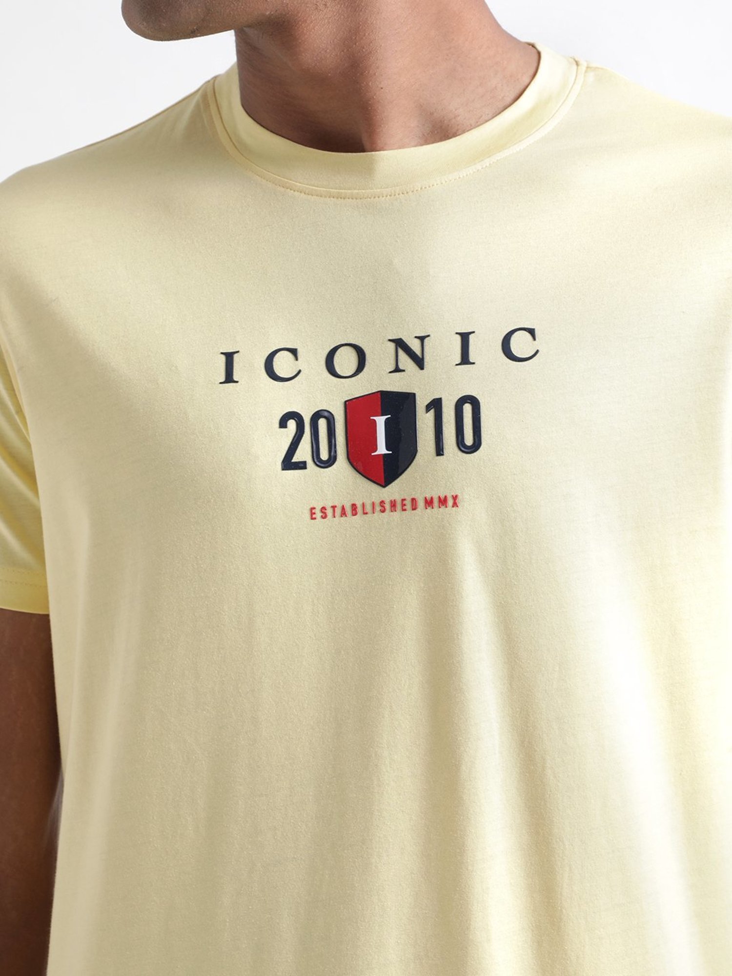 Iconic Men Typography Regular Fit Cotton T-shirt