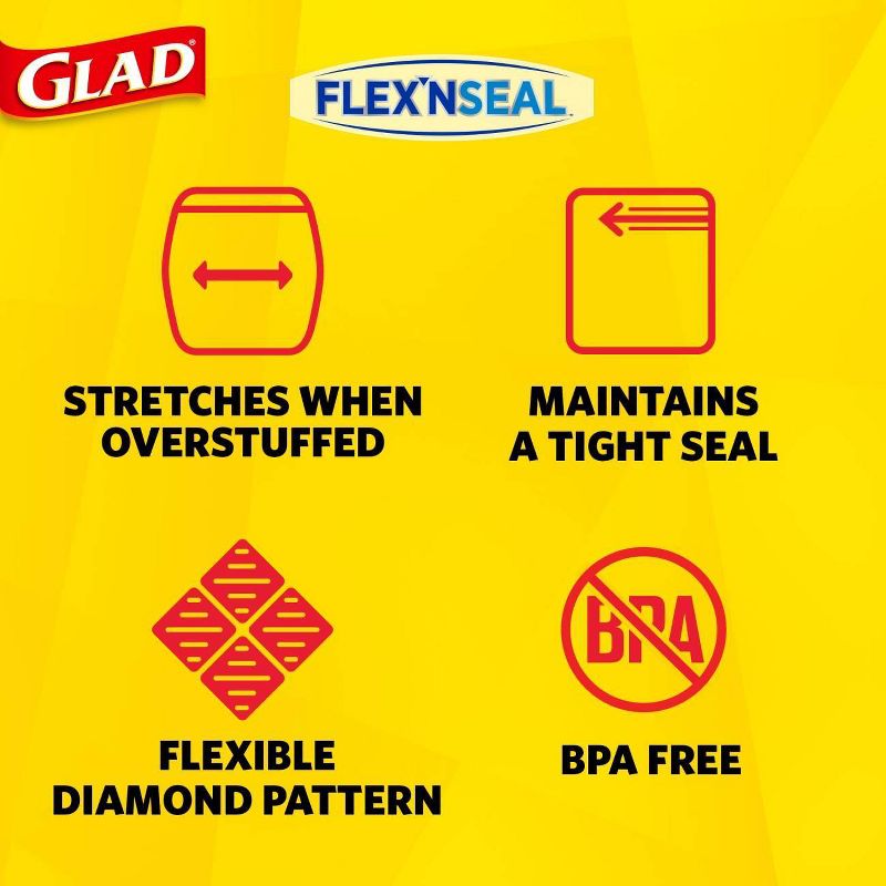 Glad Flex'N Seal + Freezer Storage Plastic Bags - 1 Quart 35ct