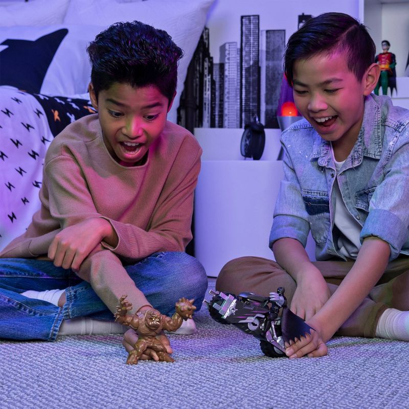 Batman Batcycle Vehicle with Exclusive Batman and Clayface 4" Action Figures