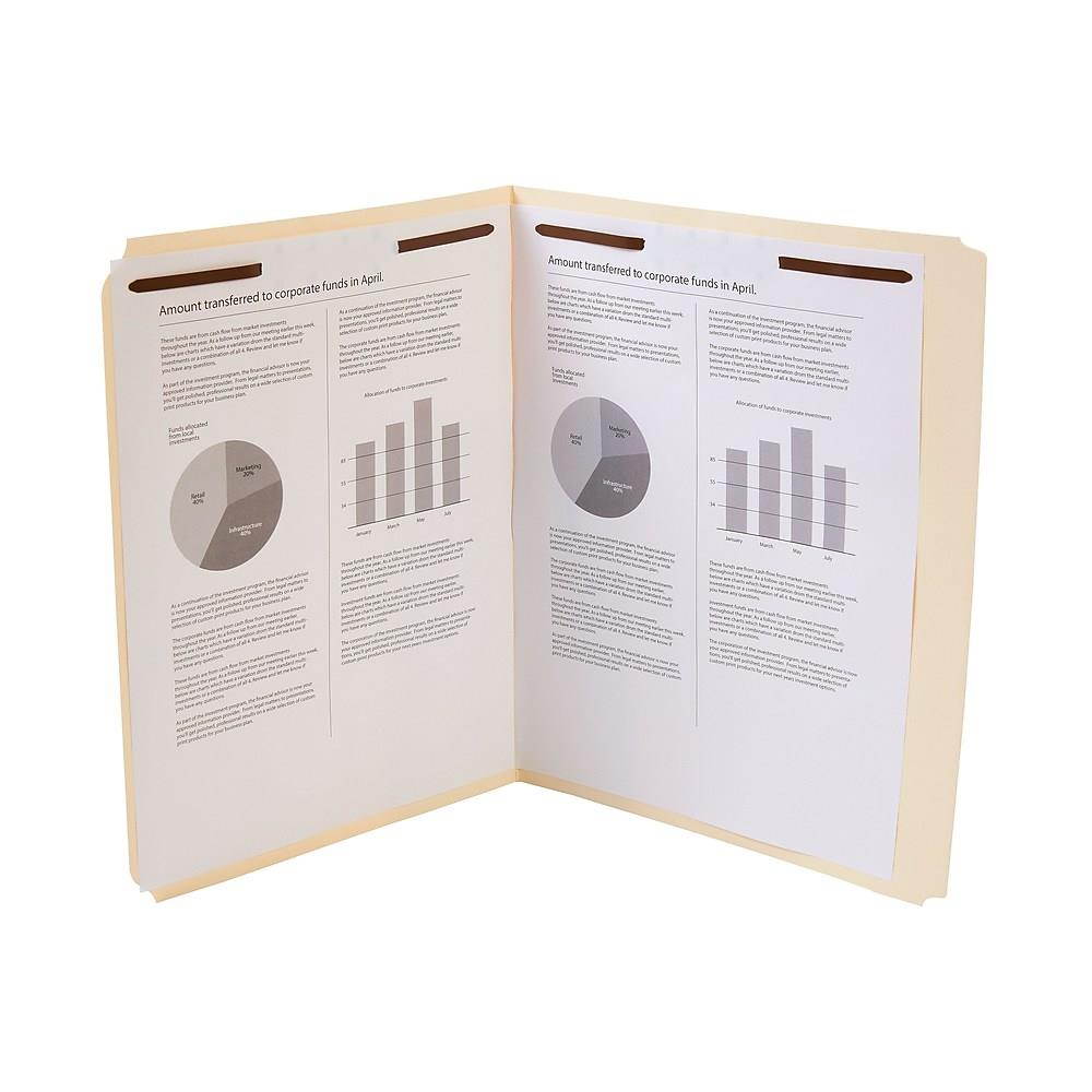 Staples Single-Tab Reinforced Fastener Folders Letter Manila 50/Box 813880