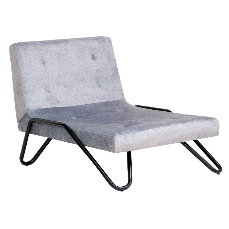 Fortas Mid-Century Modern Fabric Chaise Lounge Gray/Dark Walnut - Christopher Knight Home