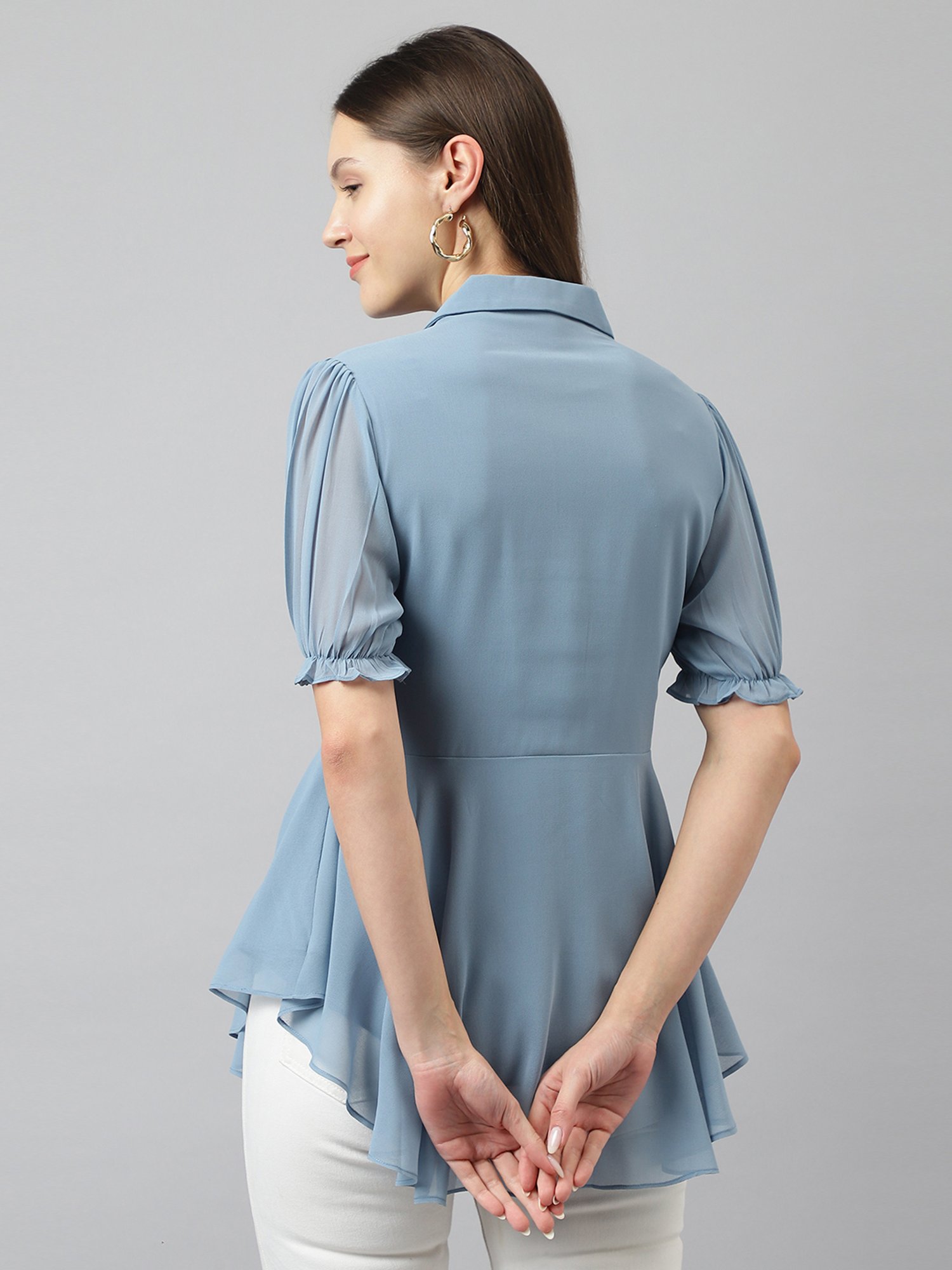 KERI PERRY Light Blue Regular Fit Top