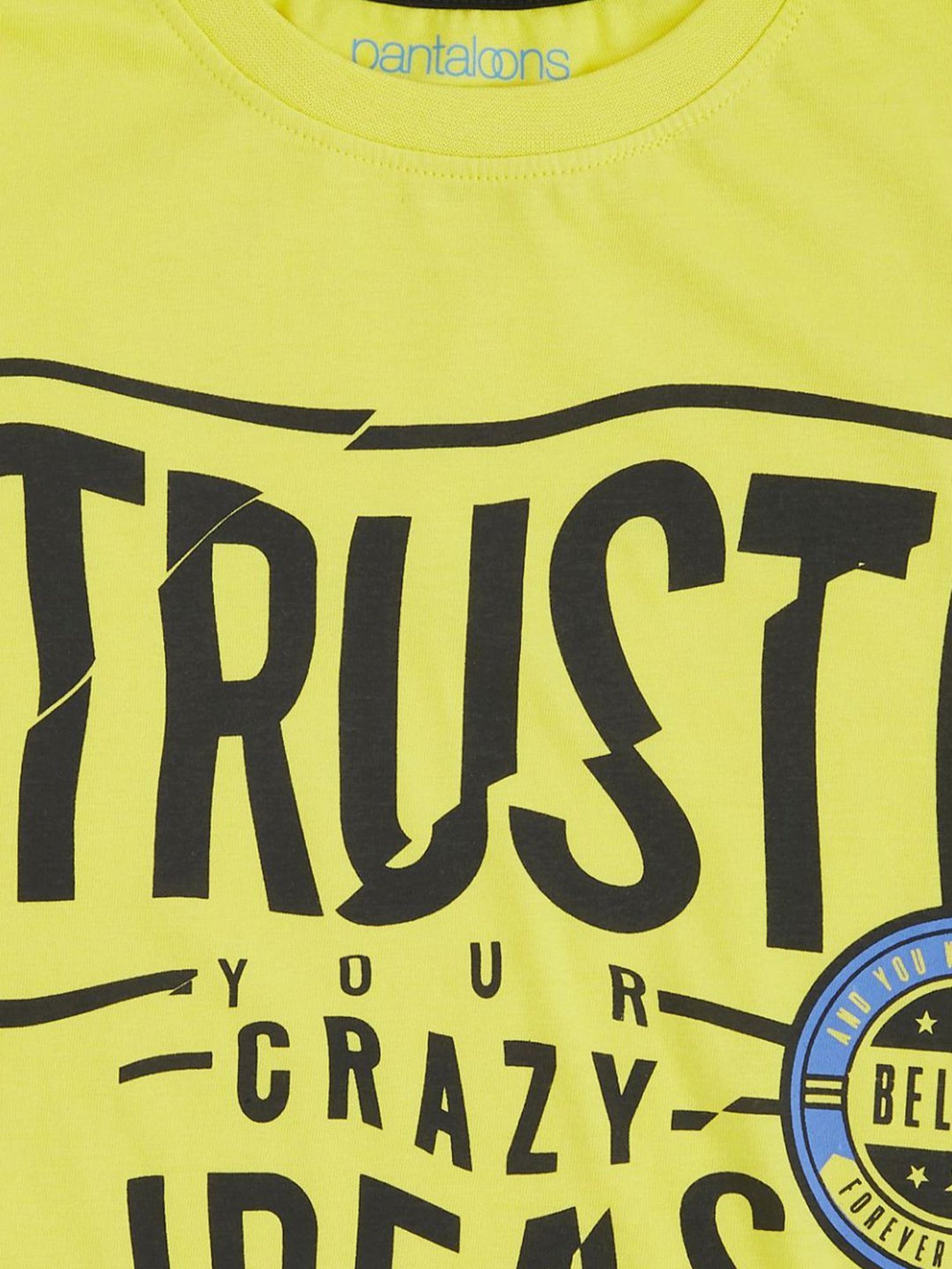 Pantaloons Junior Yellow Cotton Printed T-Shirt