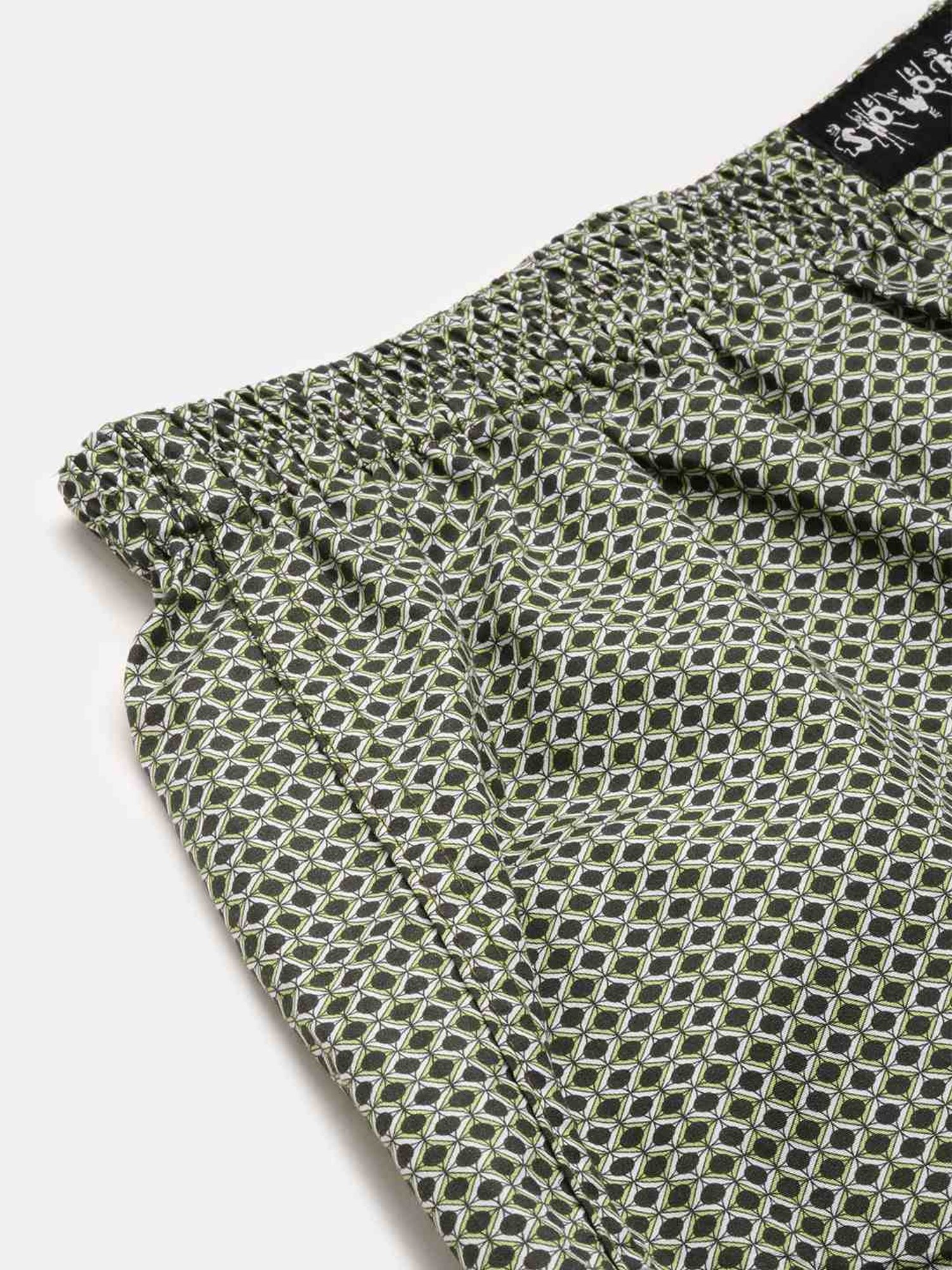 Showoff Olive Cotton Slim Fit Printed Boxers