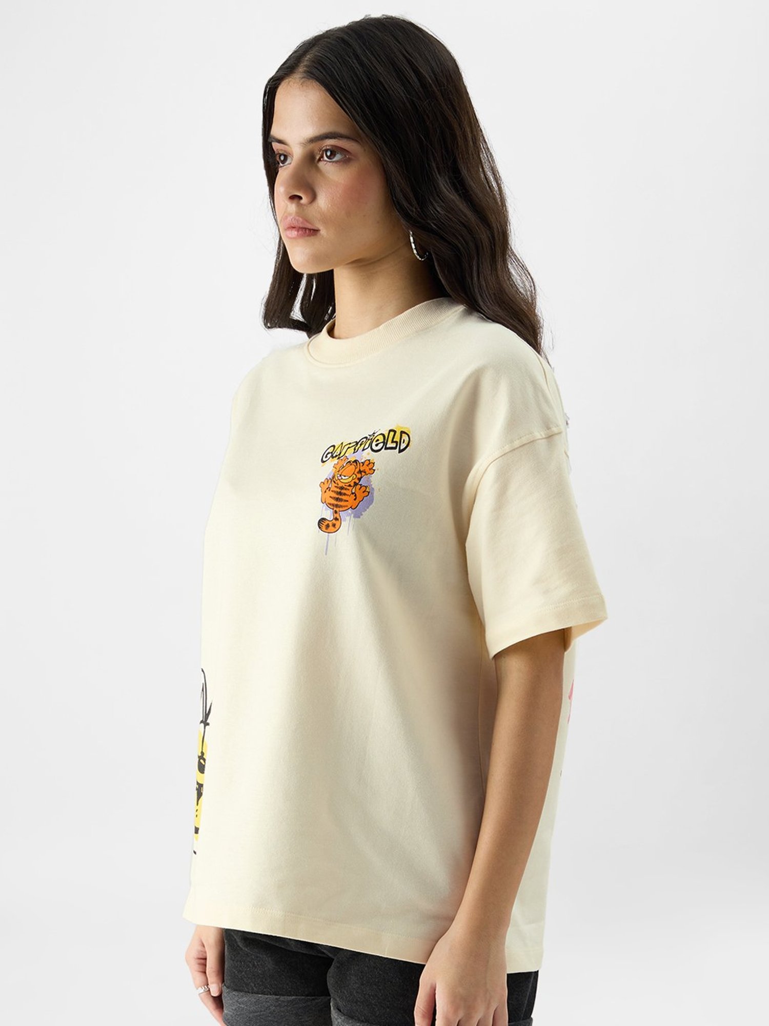 The Souled Store Off-White Cotton Printed T-Shirt