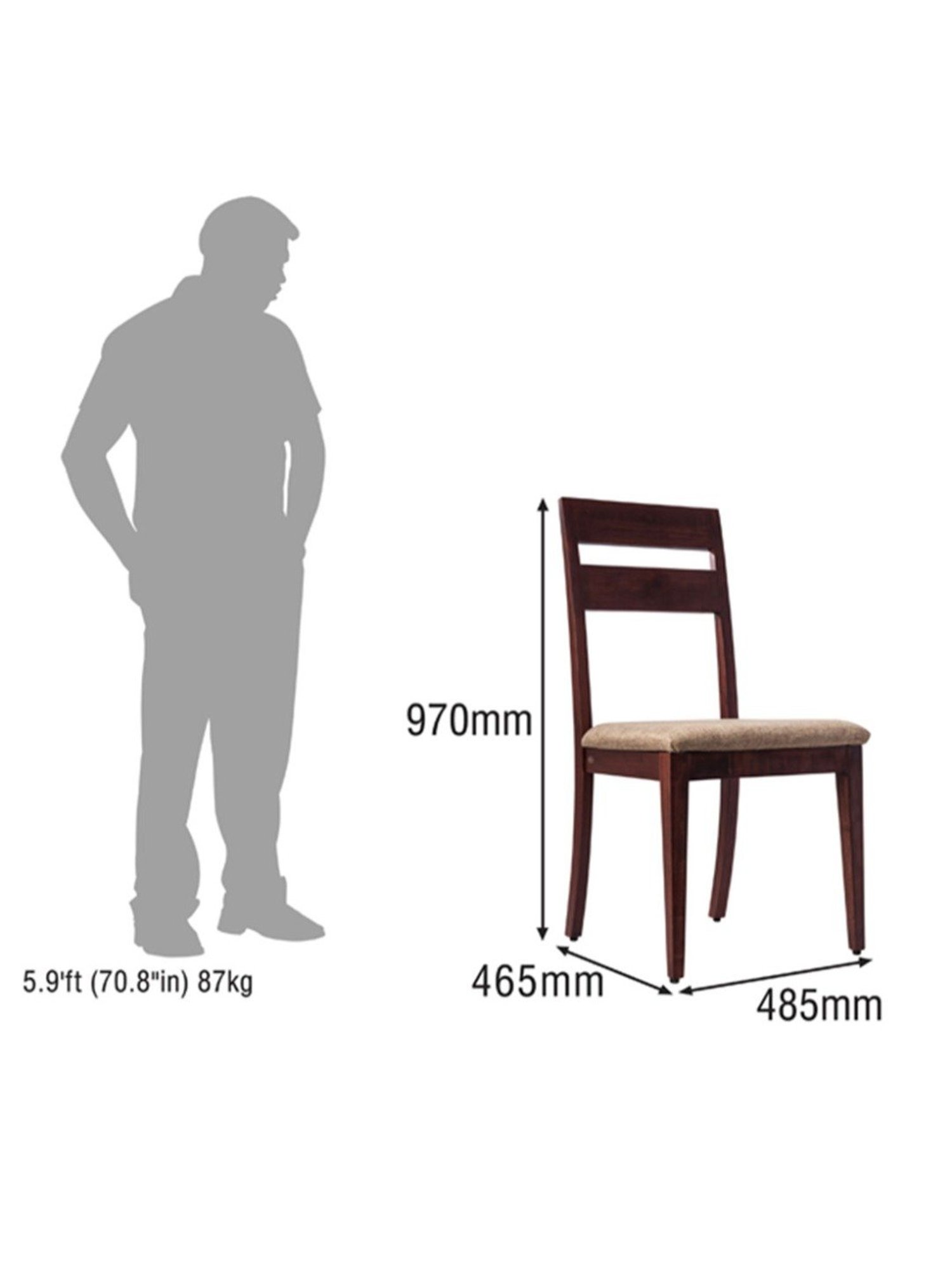 Durian Pearl Buff Beige Solid Wood & Fabric Dining Chair