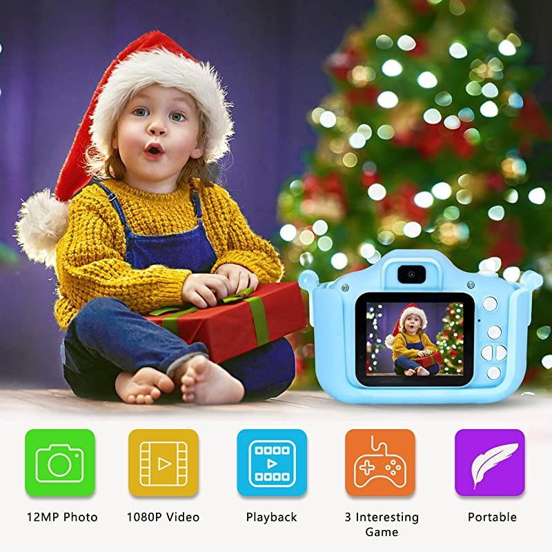 Kids Camera  Q1 Digital Video Camcorder Action Camera Rechargeable with 8G SD Card 2.0&rdquo; for 3-12 Year Old Boys and Girls Birthday Festival Gift