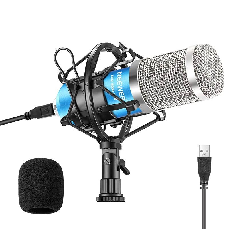 USB Microphone 192KHZ/24Bit Plug & Play Computer Cardioid Mic Podcast Condenser Microphone with Professional Sound Chipset for Livestreaming/YouTube/Gaming Recording/Voice Over(NW-8000-USB)