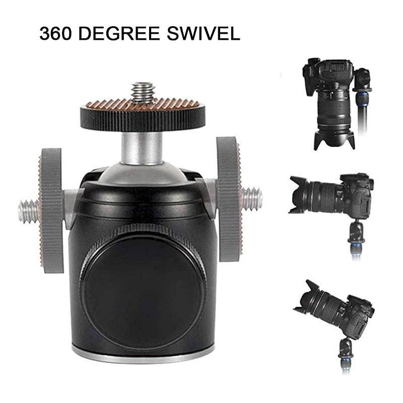Tripod Mini Ball Head 360 Degree Metal Ballhead Tripod Mount with 38quot to 14quot Screw Adapter for Digital Camera DSLR Cell Phone Monopod Gopro Light Stand Lighthouses