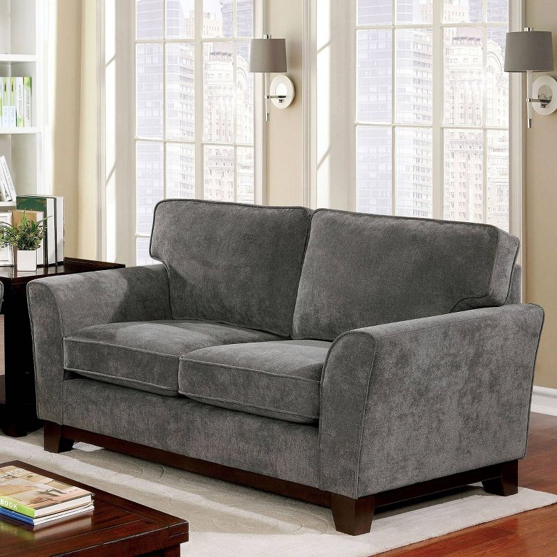 Templeton Flared Arm Loveseat Gray - miBasics