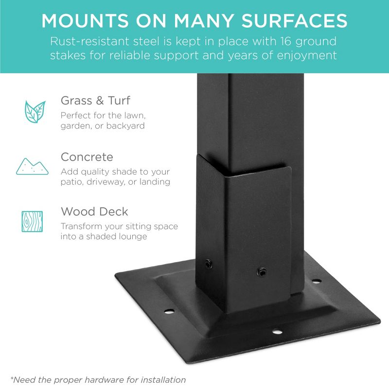 Best Choice Products 10x10ft Weather-Resistant Pergola, Patio Shelter w/ Retractable Sun Shade Canopy, Steel Frame