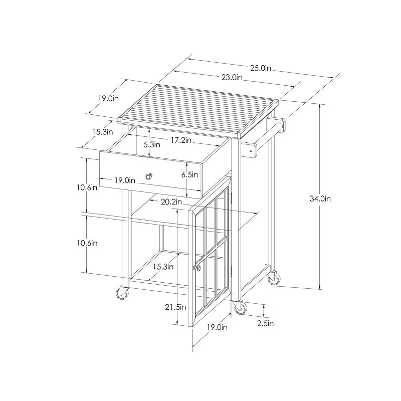 Origami Wood Top Steel Kitchen Organizer 3 Mesh Basket Sliding Drawer (2 Pack)
