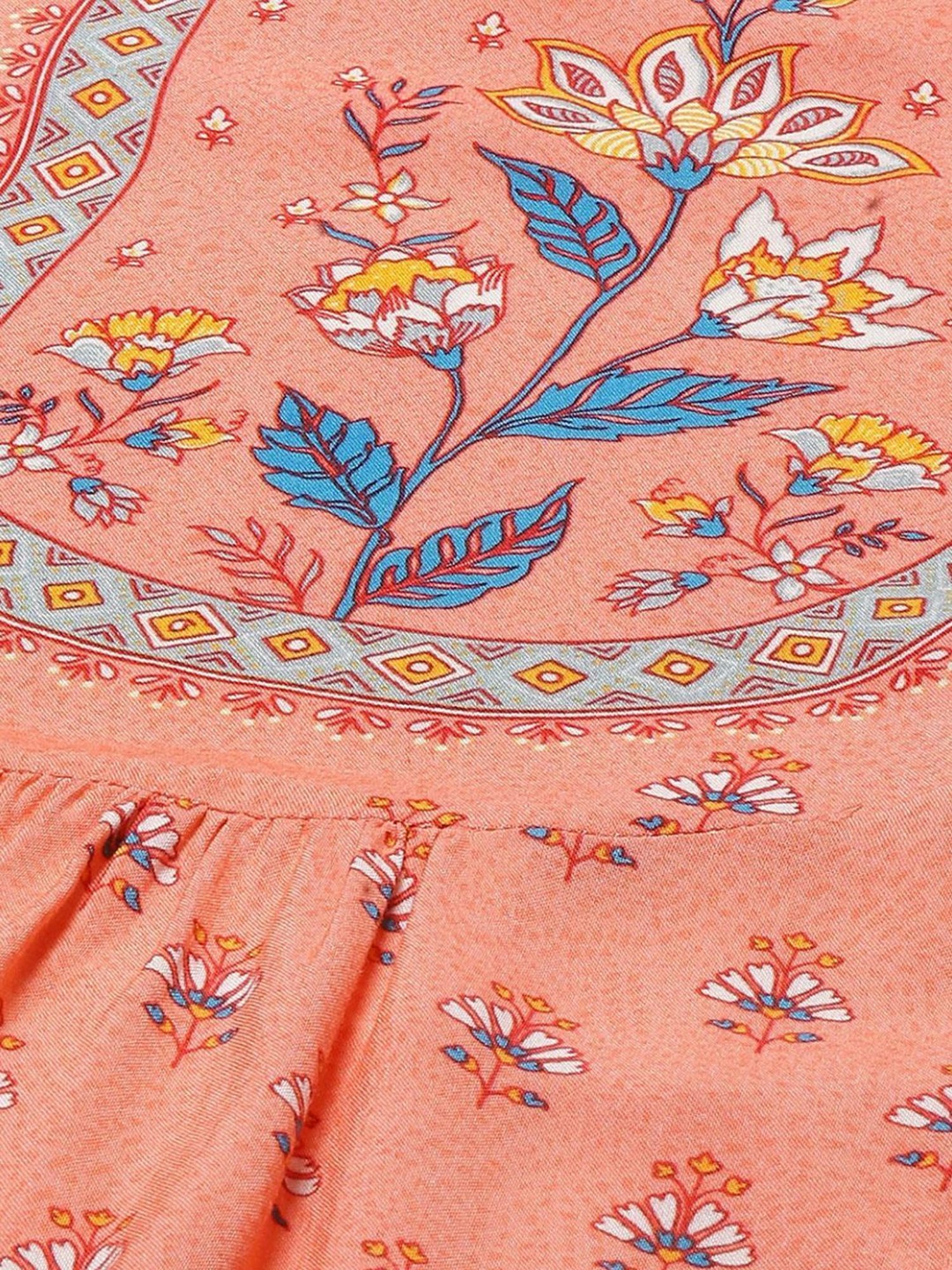 Rangriti Coral Printed Tunic