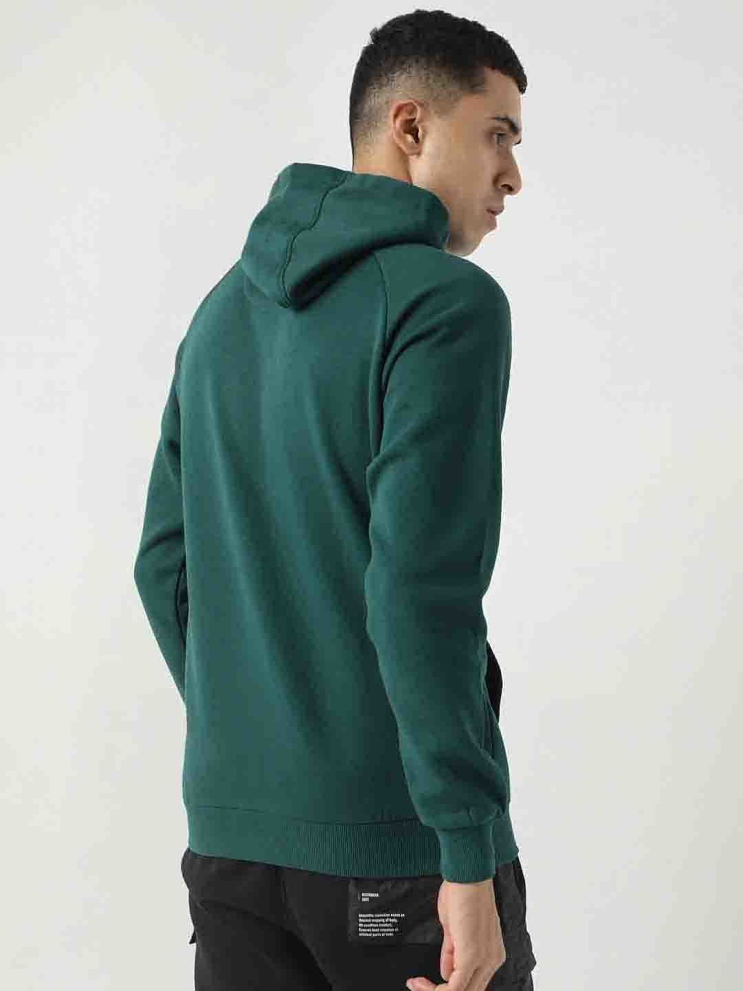 Wildcraft Green Regular Fit Printed Hooded Sweatshirt