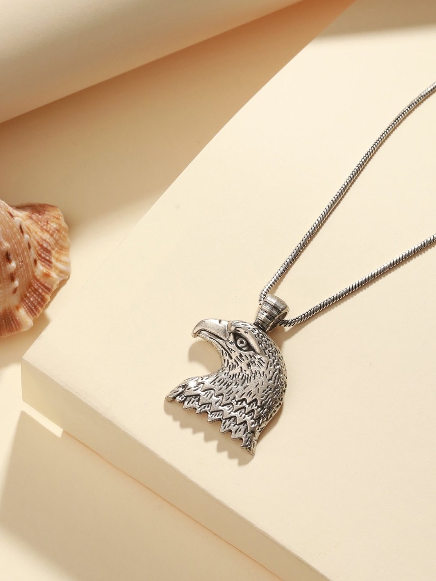 Bold by Priyaasi Eagle Head Black Casual Pendant With Chain for Men