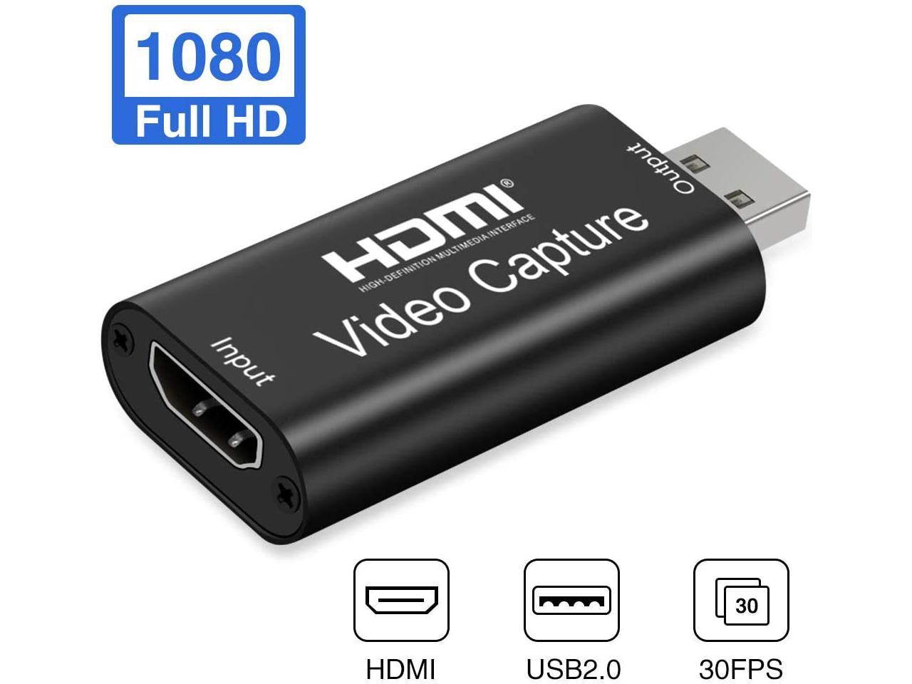 Video Capture Cards - HDMI to USB 2.0 - High Definition 1080p 30fps - Record Directly to Computer for Gaming, Streaming,Conference