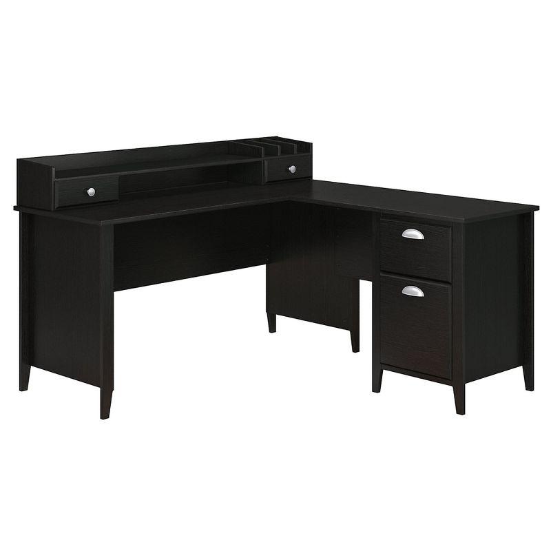 Kathy Ireland Office By Connecticut L Desk And Organizer Black - Bush Furniture