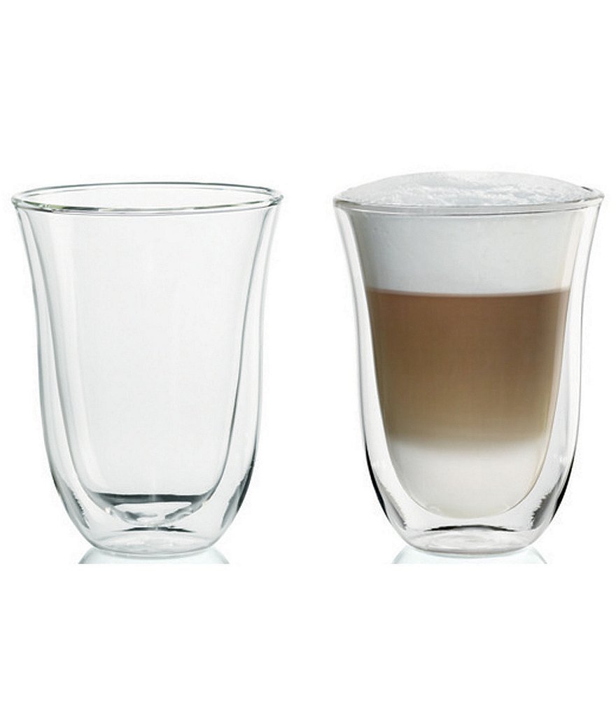 DeLonghi Espresso, Cappuccino, Latte Double Wall Thermal Glasses, Set of 6