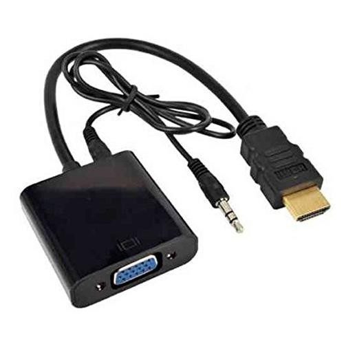 HDMI to VGA converter adapter + 3.5 mm audio jack full HD 1080P black
