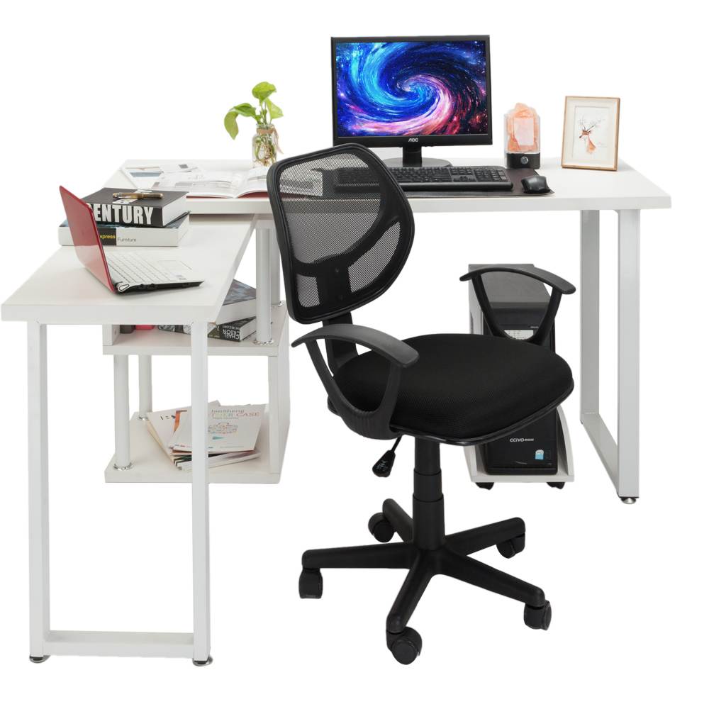 Jose Home Office Room Use Nylon Five-star Feet Mesh Chair Black