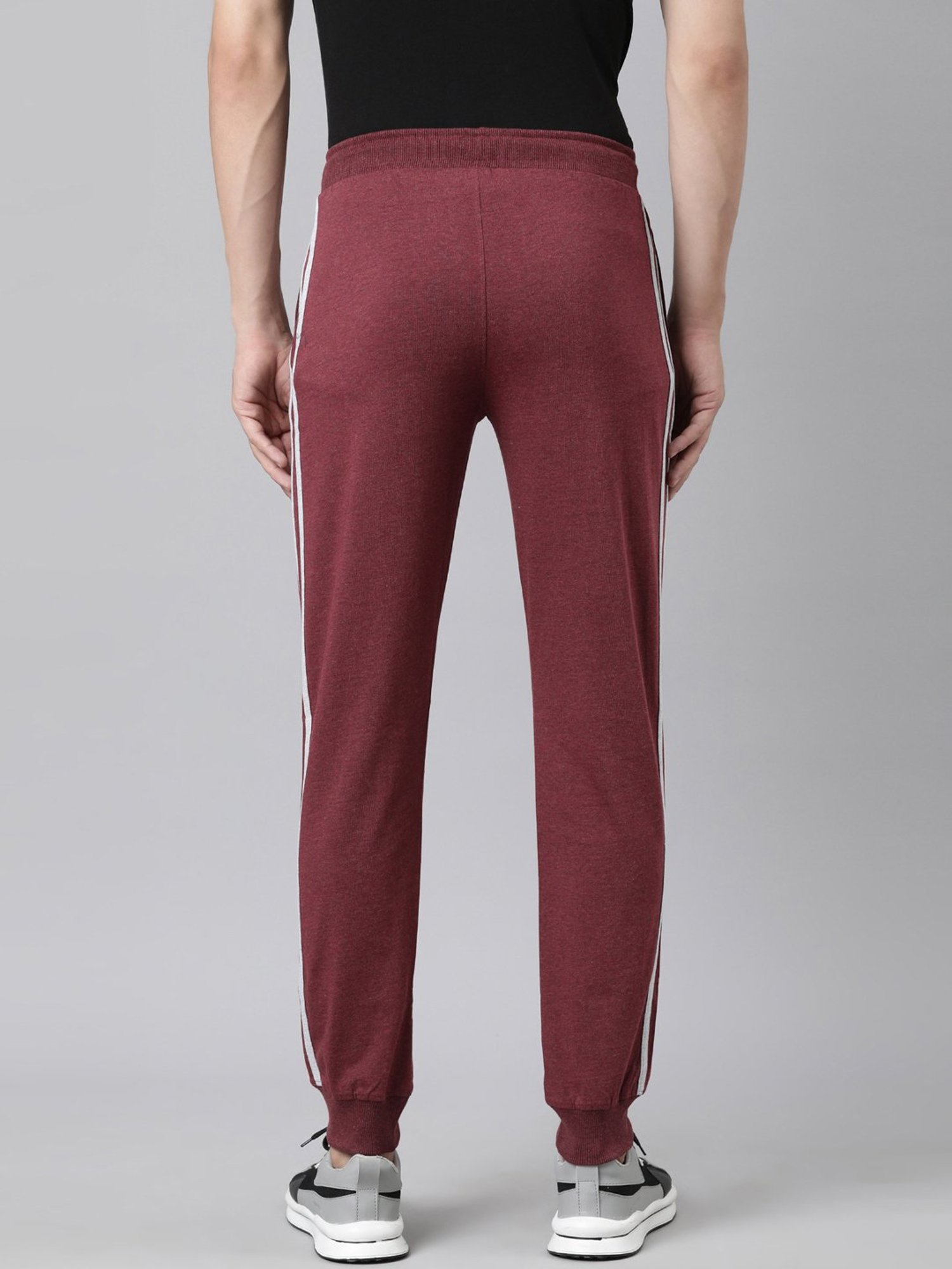Dixcy Scott Originals Burgundy Melange Regular Fit Striped Joggers