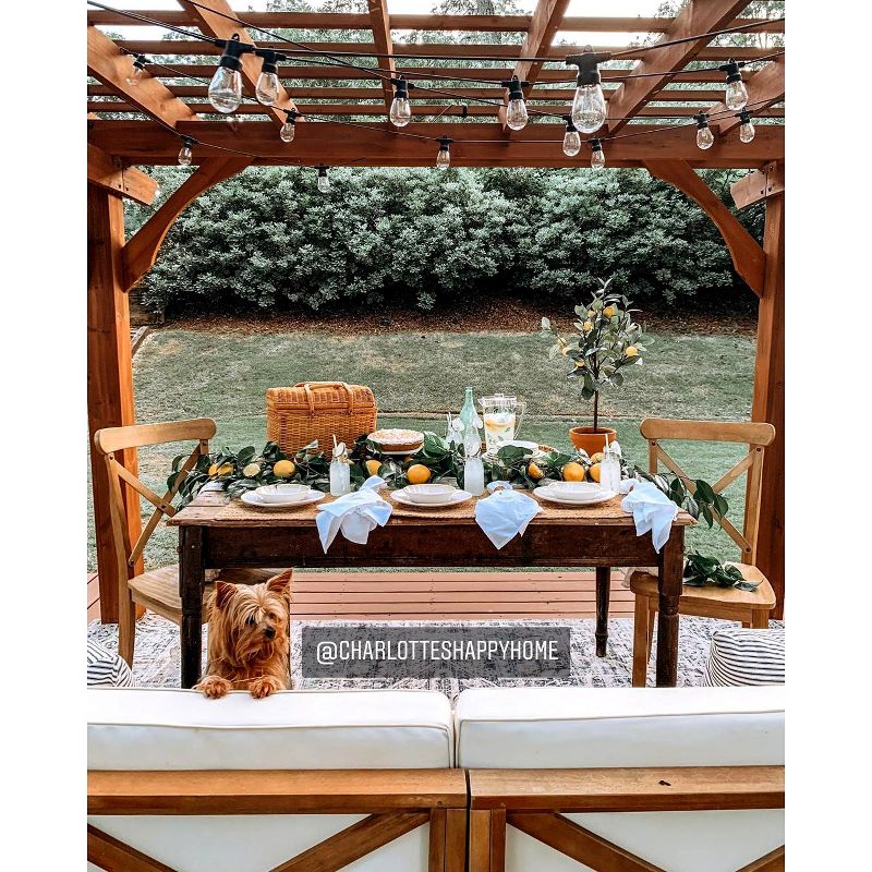 Brightech Ambience Pro Solar Power Outdoor String Lights with 12 Hanging Sockets & LED Edison Bulb for Outside Backyard Cafe Patio or Porch, 27 Foot