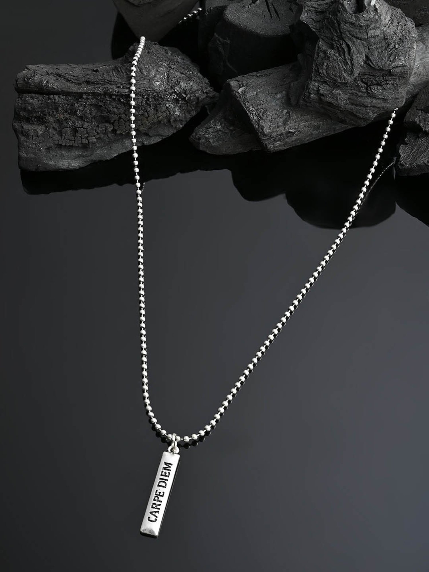 The Bro Code Silver CARPE DIEM Charm Neckalce Chain for Men